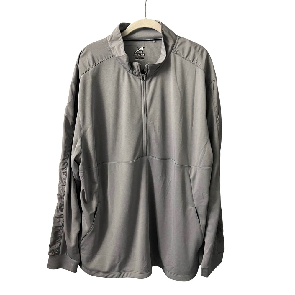 Ahead Quarter-Zip Pullover Mens XXL Gray Gorpcore Performance Mixed Media Jacket